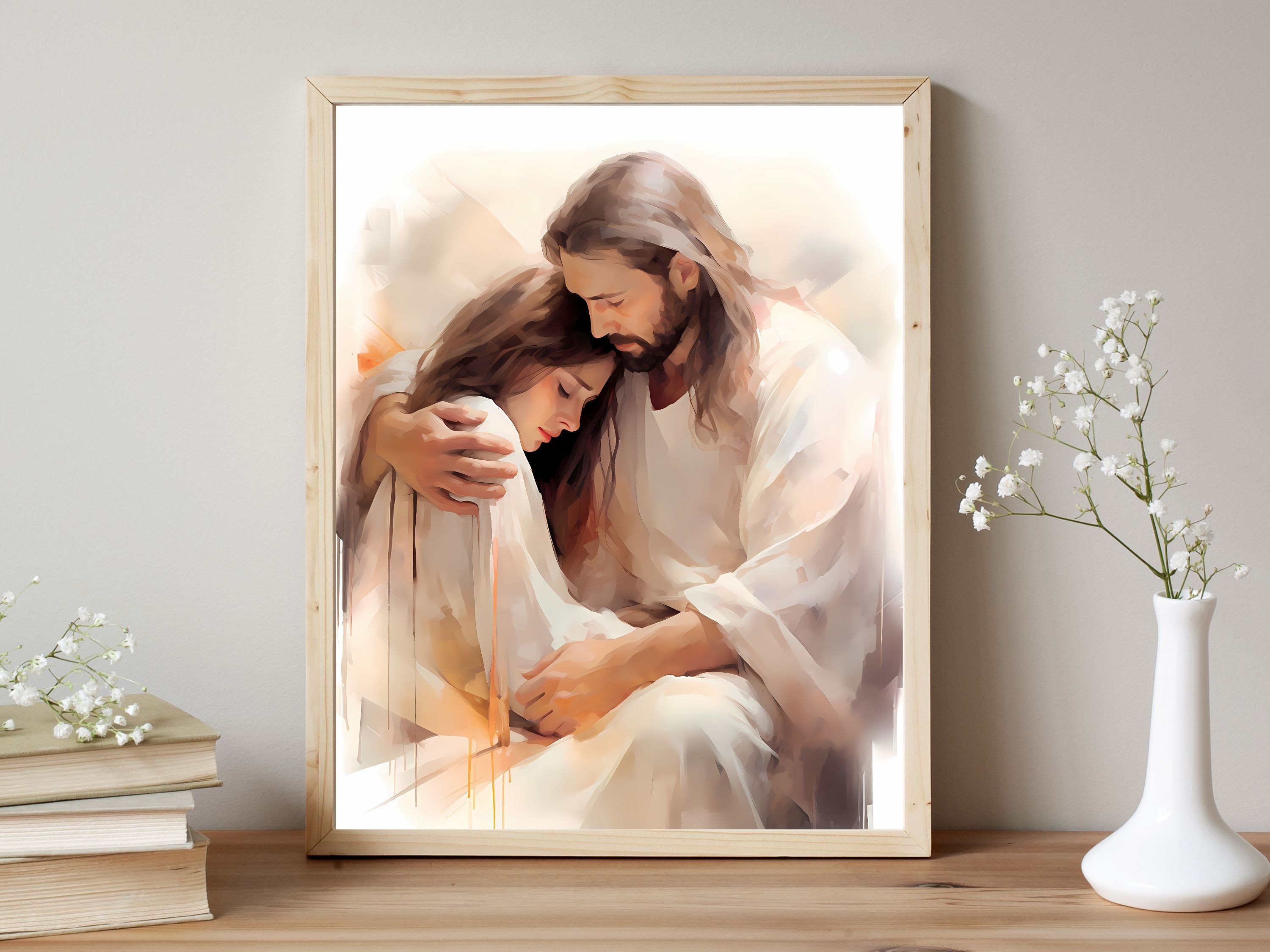 Safe in His Arms | Premium Digital Download | Faith-Inspired Art